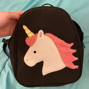 Forever 21 Black Mini Unicorn Backpack